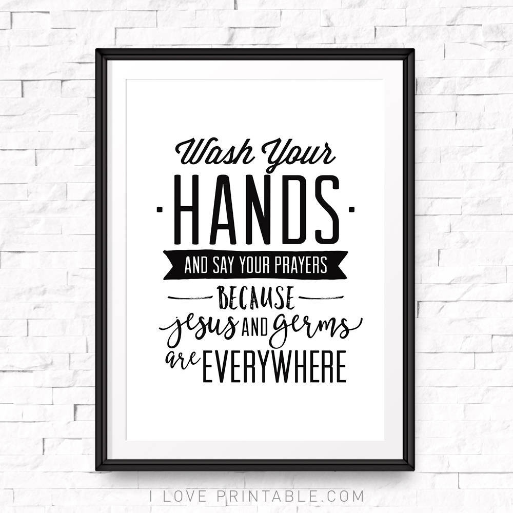 Wash Your Hands And Say Your Prayers Printable Bathroom | Etsy - Wash Your Hands And Say Your Prayers Free Printable