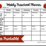 Weekly Preschool Planner {Free Printable}   Homeschool Lesson Planner Free Printable