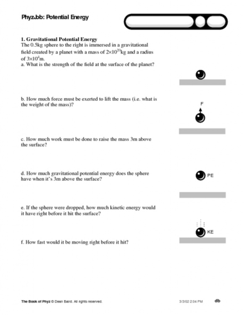 Worksheet For Potential And Kinetic Energy #332456 - Myscres With - Free Printable Worksheets On Potential And Kinetic Energy