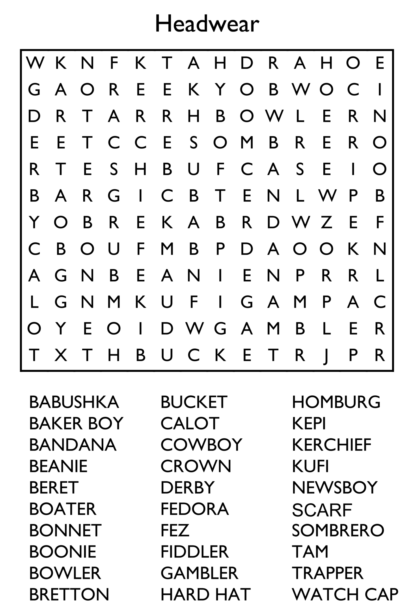 10 Free Printable Word Search Puzzles - Free Printable Adult Word Search Free Printables