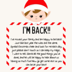12 Free Elf On The Shelf Welcome Letters   Elf On The Shelf Im Back Letter Free Printable