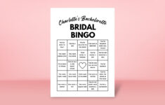 50 Bachelorette Bingo Game Cards, Minimalist Design, Printable - Free Printable Bachelorette Bingo Cards