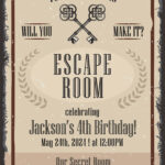 8+ Fun Riddles Escape Room Birthday Invitation Templates   Free Printable Escape Room Invitations