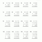 Addition Regrouping Worksheet 4Th Grade   Free Printable Addition Worksheets For Grade 4