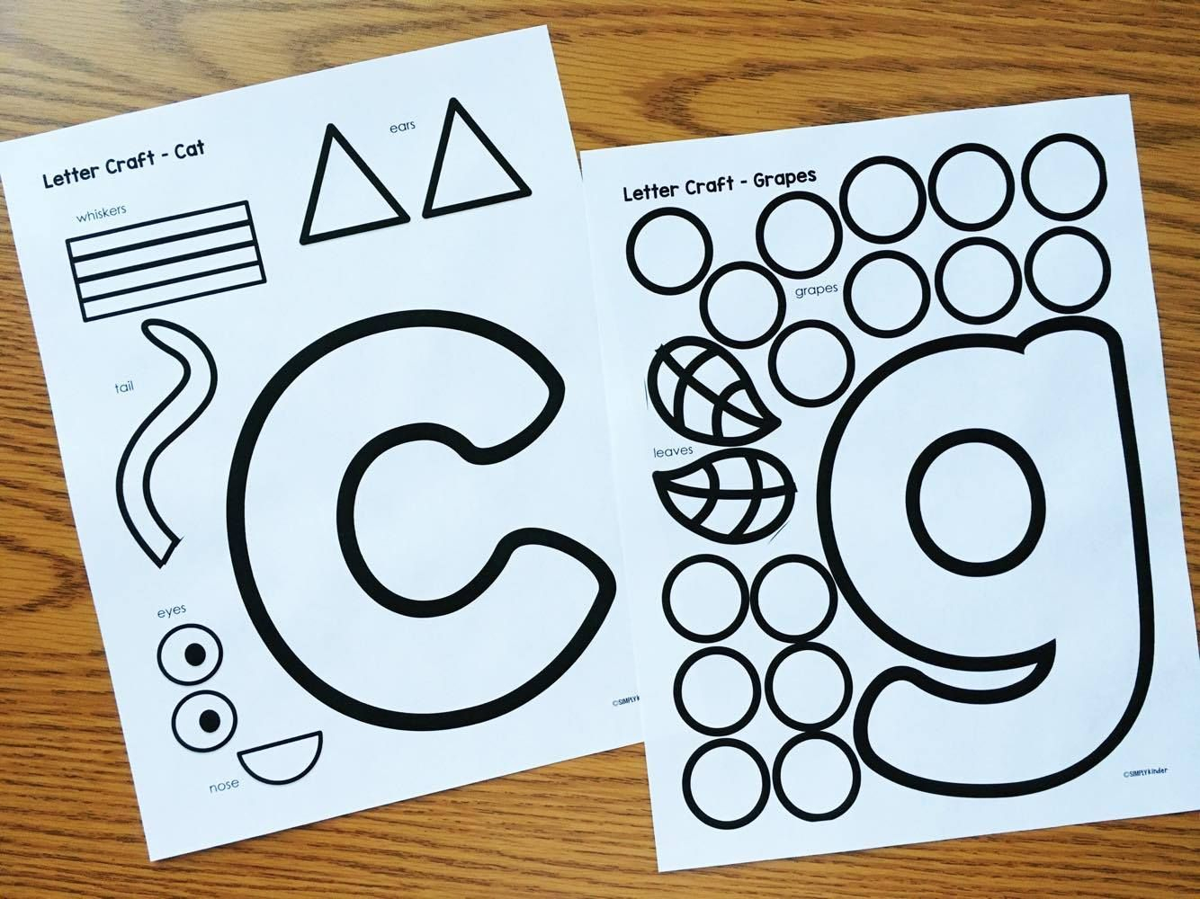 Alphabet Crafts &amp;amp; Printables Notebooks - Simply Kinder | Letter A - Free Printable Alphabet Letters For Crafts