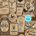 Apothecary Labels Printables, Halloween Potion Bottle Labels   Free Printable Apothecary Labels