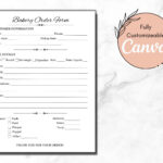 Bakery Order Form Template Free   Free Printable Bakery Order Forms