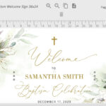 Baptism Welcome Sign Template, Christening Welcome Sign, Green And Gold  Baptism Welcome Sign, Printable Editable Baptism Sign Greenery Gold   Free Printable Baptism Signs