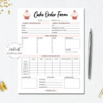 Cake Order Form Editable, Bakery Order Forms Printable, Small Business  Templates, Instant Download.   Free Printable Bakery Order Forms