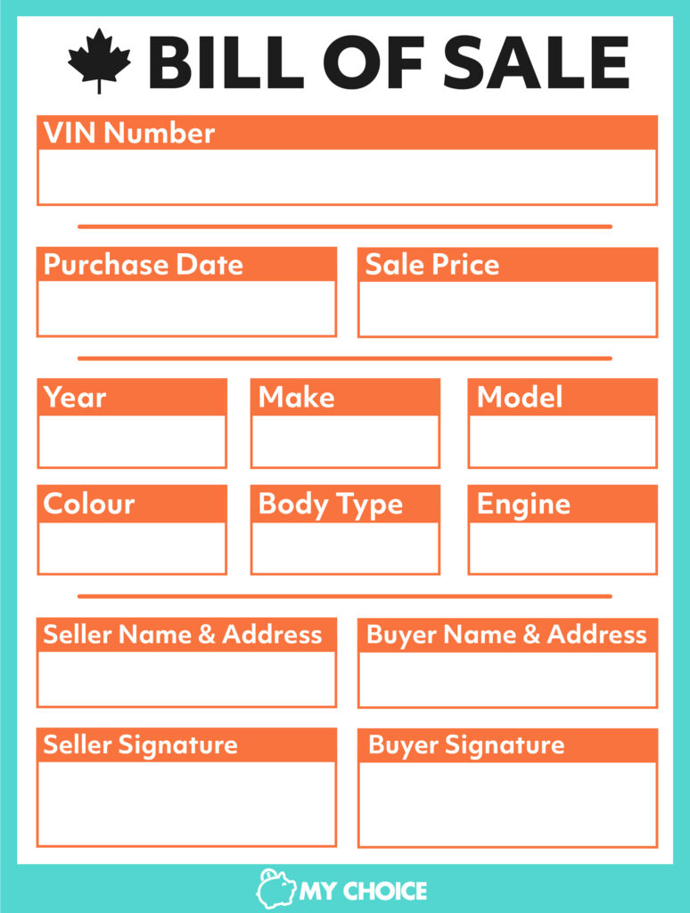 Car Bill Of Sale In Ontario? | Mychoice - Free Printable Bill Of Sale Ontario