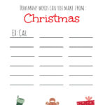 Christmas Make A Word {Free Printable}   Free Printable Holiday Word Games