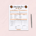 Cookie Order Form Template Bakery Order Form Receipt Small   Free Printable Bakery Order Forms