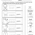 Cut And Paste Rhyming Words Worksheet   Free Printable, Digital, & Pdf   Free Printable Christmas Rhyming Worksheets