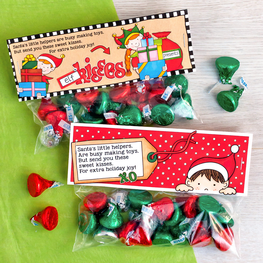 Cute Elf Kisses Treat Bag Topper Printable - Free Printable Elf Kisses Tags