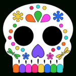 Day Of The Dead Masks Sugar Skulls Free Printable   Paper Trail Design   Free Printable Paper Skull