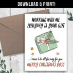 Digital Download Christmas Card For Boss, Boss Christmas Card   Free Printable Christmas Cards For Boss