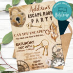 Editable Escape Room Birthday Invitation Instant Download | Bobotemp   Free Printable Escape Room Invitations