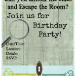 Escape Room, Boy Party Invitations, Birthday Invitations   Free Printable Escape Room Invitations