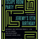 Escape Room Children'S Birthday Invitations   Free Printable Escape Room Invitations