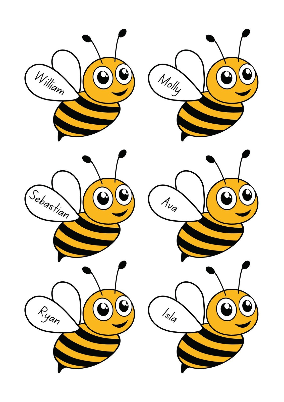 Free And Customizable Bee Templates - Free Printable Bee Name Tags