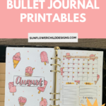 Free Bullet Journal Printables 25+ Pages With Doodles — Sunflower   Free Printable A5 Journal Pages