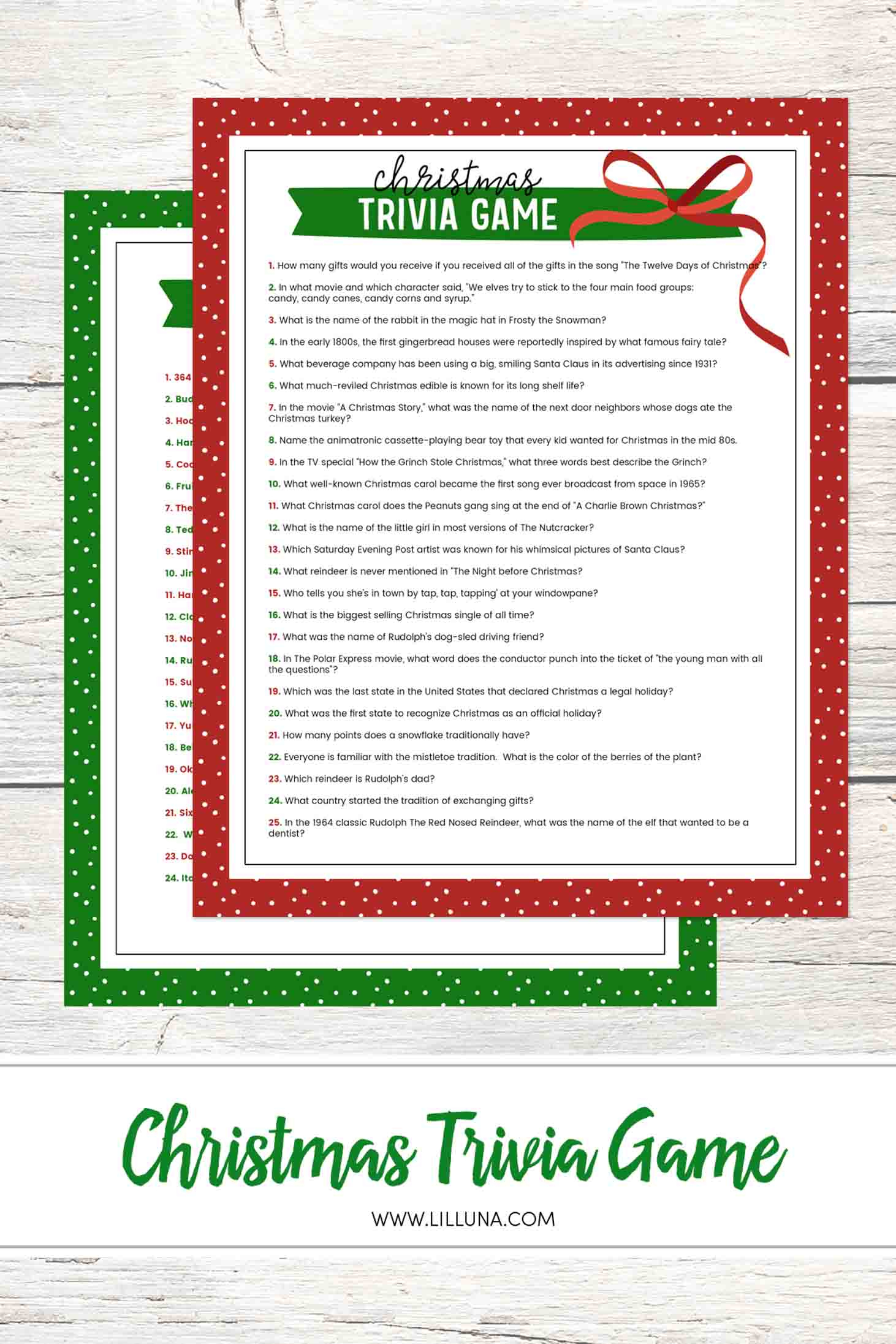 Free Christmas Trivia Printables {Games For The Family!} | Lil&amp;#039; Luna - Free Printable Trivia Games