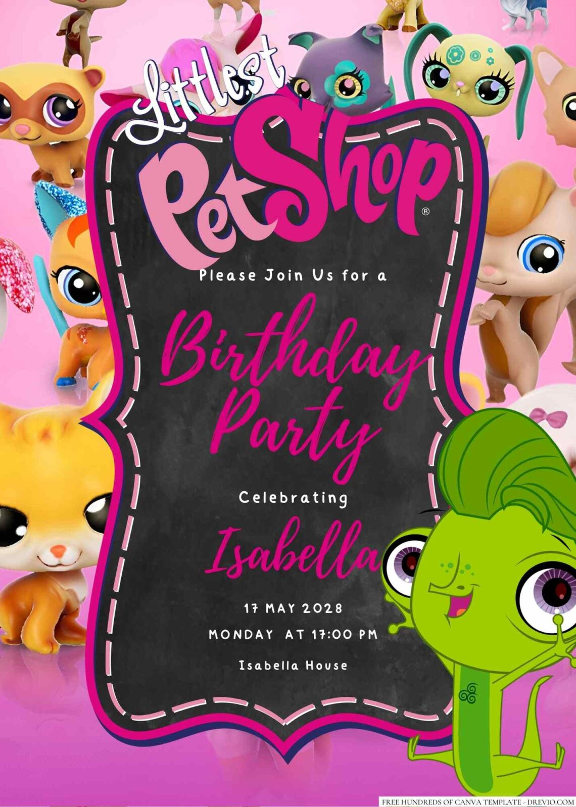 Free Editable The Littlest Pet Shop Birthday Invitation | Download - Free Printable Littlest Pet Shop Birthday Party Invitations