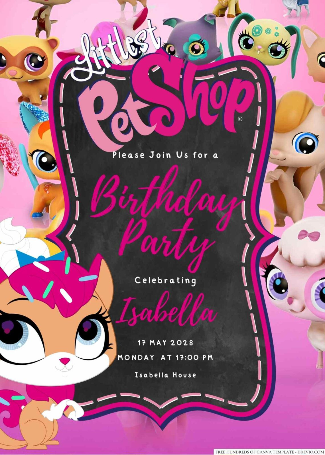 Free Editable The Littlest Pet Shop Birthday Invitation | Download - Free Printable Littlest Pet Shop Birthday Party Invitations