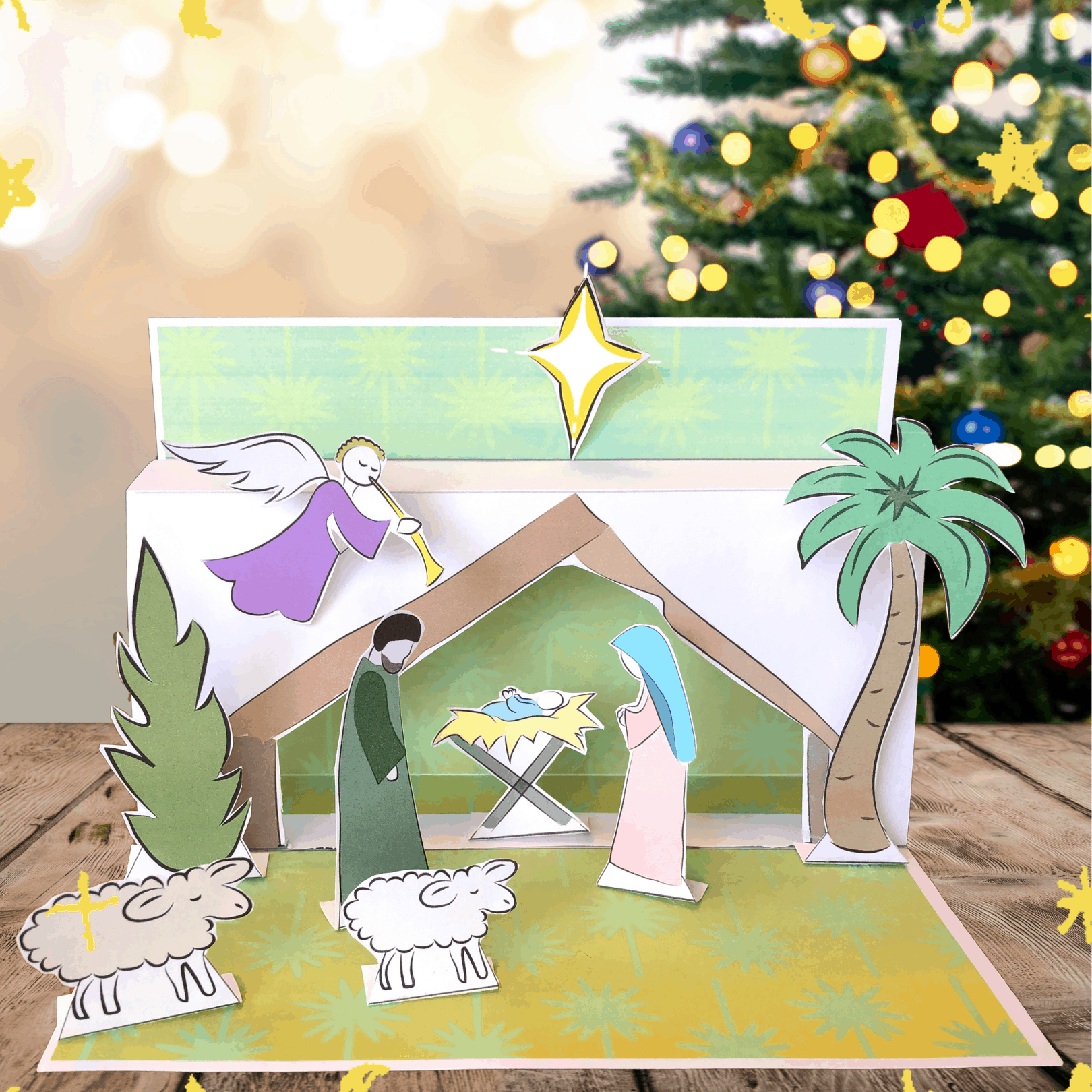 Free Printable 3D Nativity Scene - Favorite Families - Free Printable 3D Nativity Scene