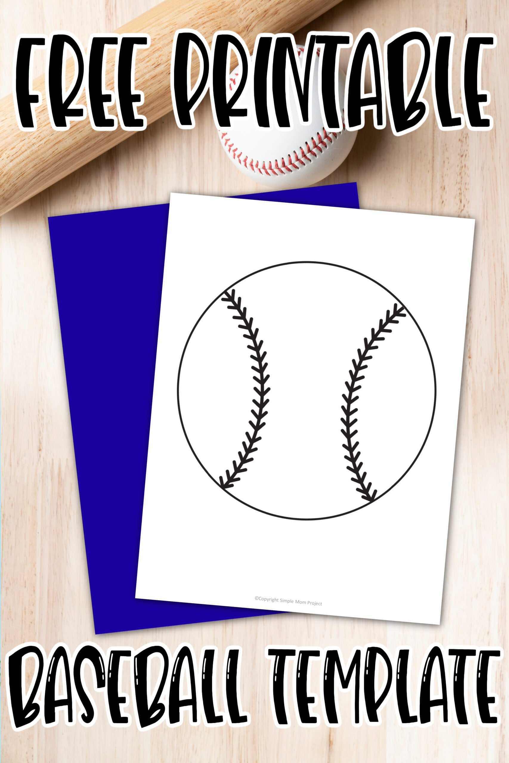 Free Printable Baseball Template – Simple Mom Project - Free Printable Baseball Stencils