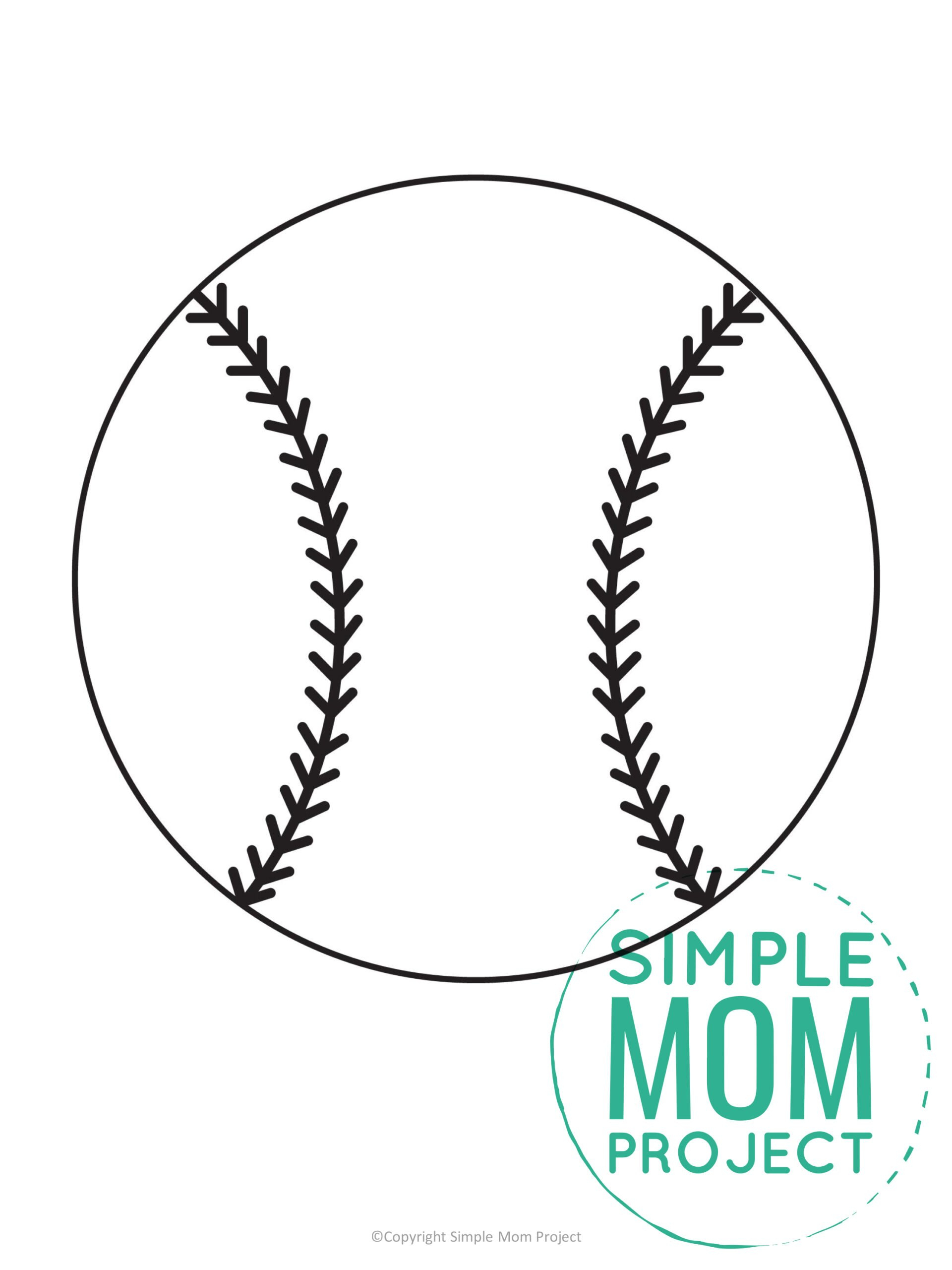 Free Printable Baseball Template – Simple Mom Project - Free Printable Baseball Stencils