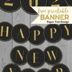 Free Printable Black & Gold Party Banner   Paper Trail Design   Free Printable Happy New Year Signs