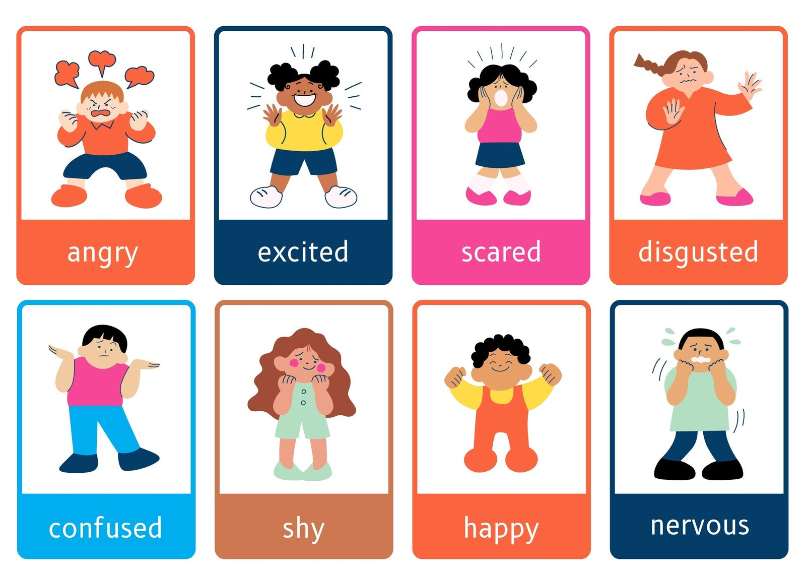 Free Printable Custom Emotions Flashcard Templates | Canva - Free Printable Mood Cards