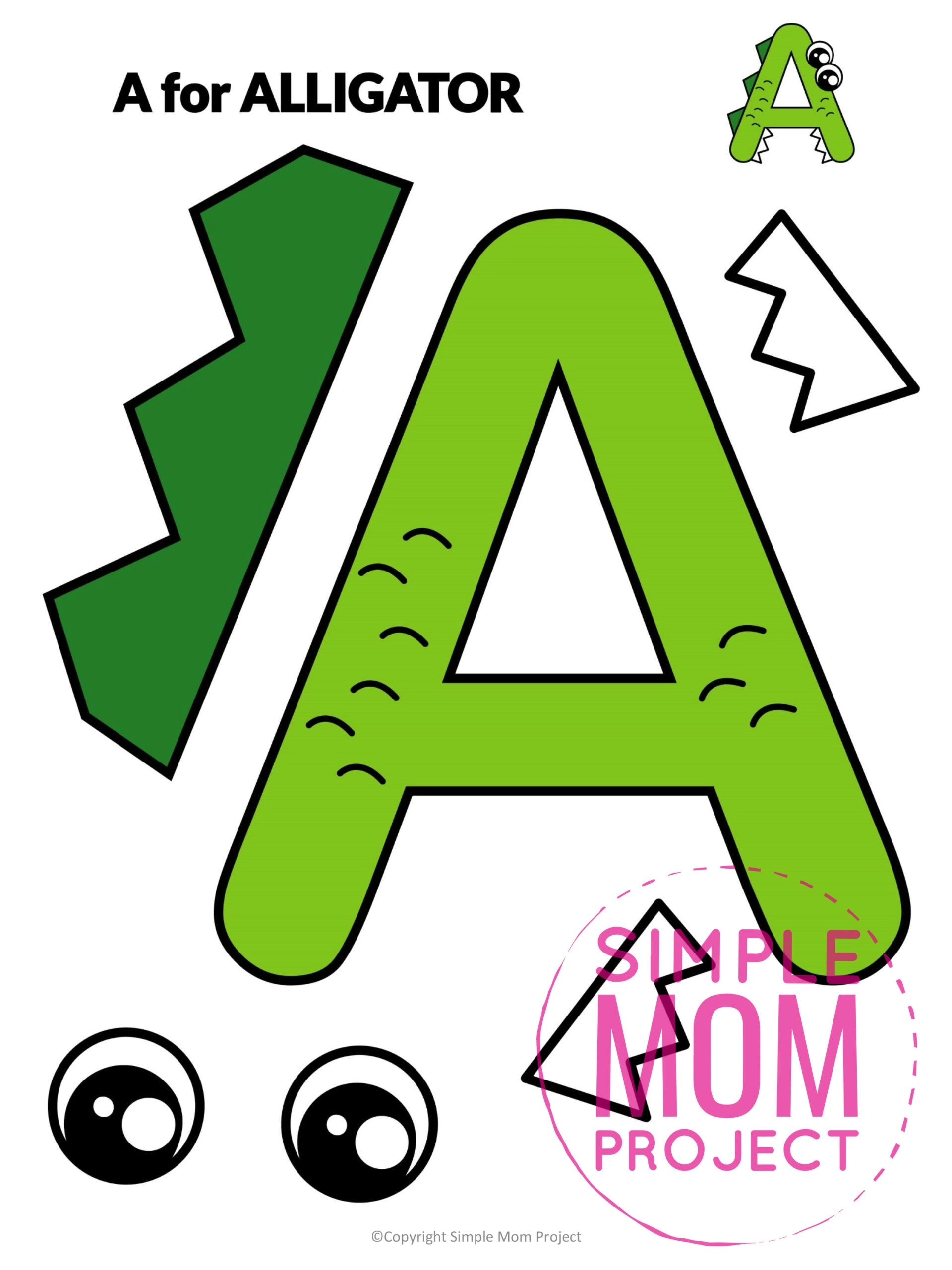 Free Printable Letter A Craft Template – Simple Mom Project - Free Printable Alphabet Letters For Crafts