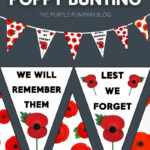Free Printable Poppy Bunting For Remembrance Day (Poppy Day)   Free Printable Poppy Images
