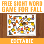 Free Printable Sight Word Game To Make For Fall   Simply Kinder   Free Printable Decoding Games