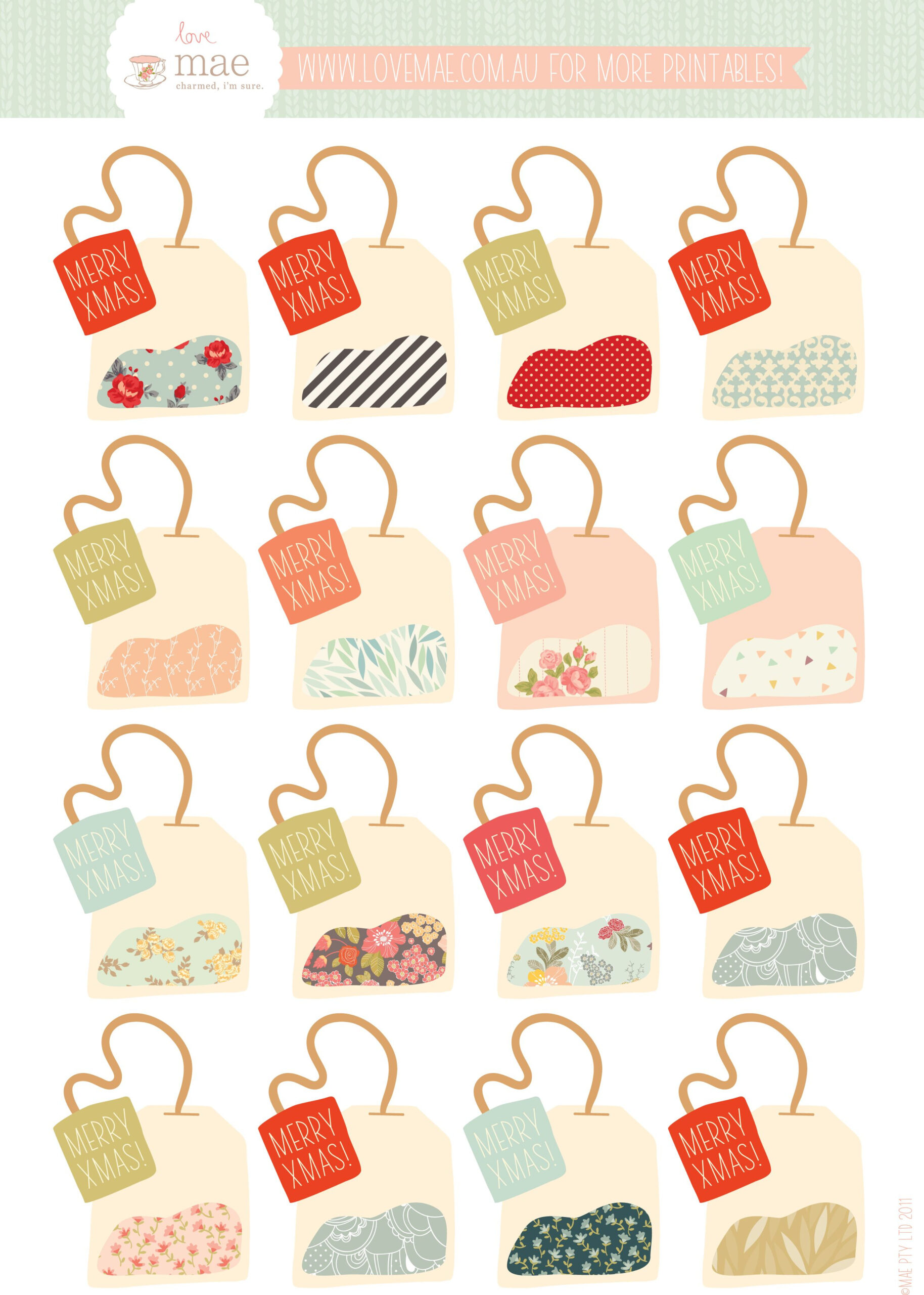 Free Printable Tea Bag Gift Tags (If Only It Didn&amp;#039;T Say Xmas - Printable Tea Tags Free