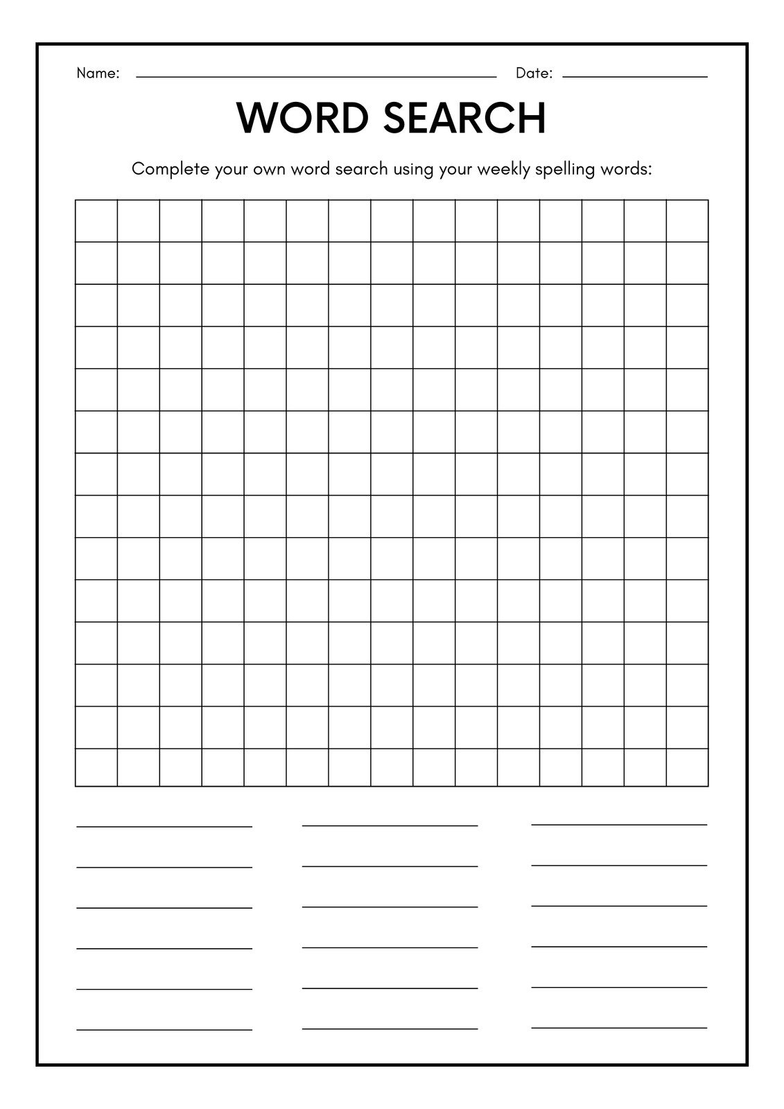 Free Printable Word Search Worksheet Templates | Canva - Free Online Printable Word Search Puzzle Maker