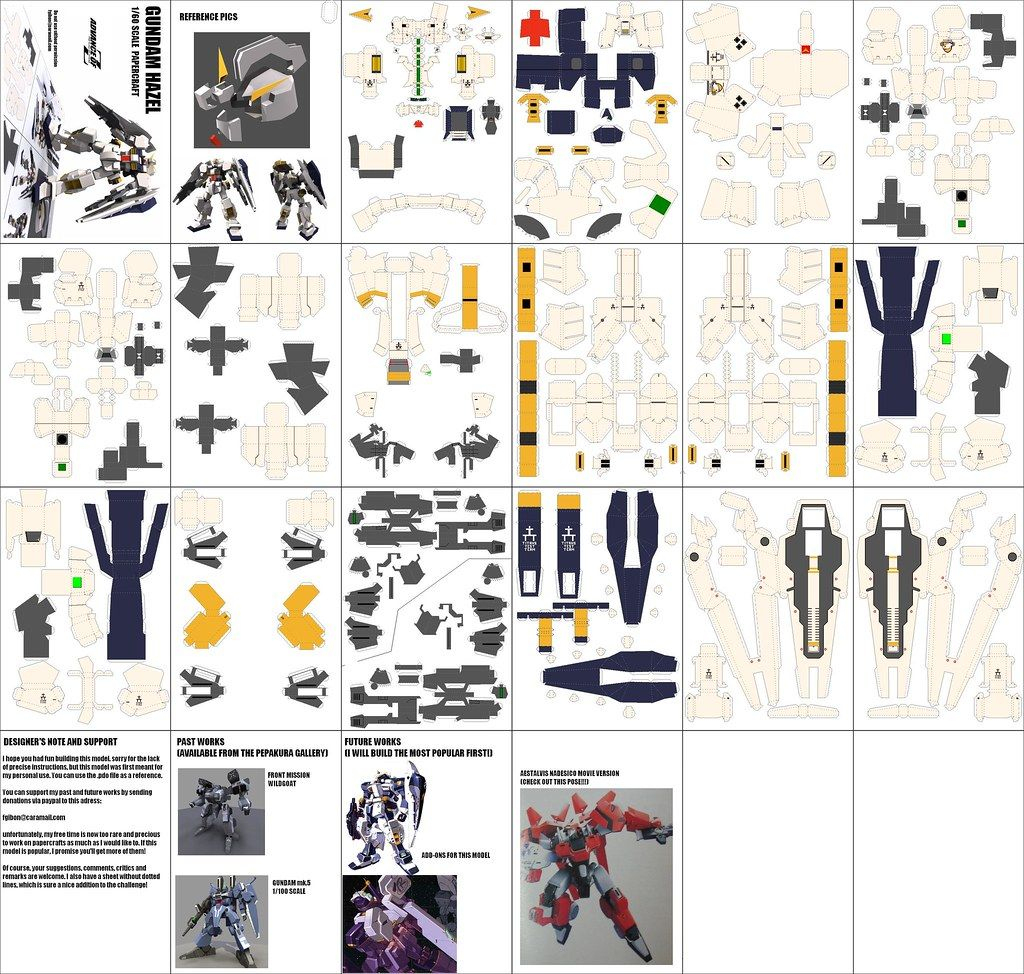 Free Template Papercraft | Gundam Papercraft, Papercraft Download - Free Printable Papercraft Templates