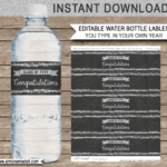 Graduation Party Water Bottle Labels Template   Silver   Free Diy Printable Water Bottle Labels