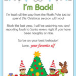 I'M Back Elf On A Shelf Sign   Elf On The Shelf Im Back Letter Free Printable
