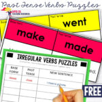 Irregular Verbs Self Correcting Puzzles Engaging And Simple!   Free Printable Verb Games
