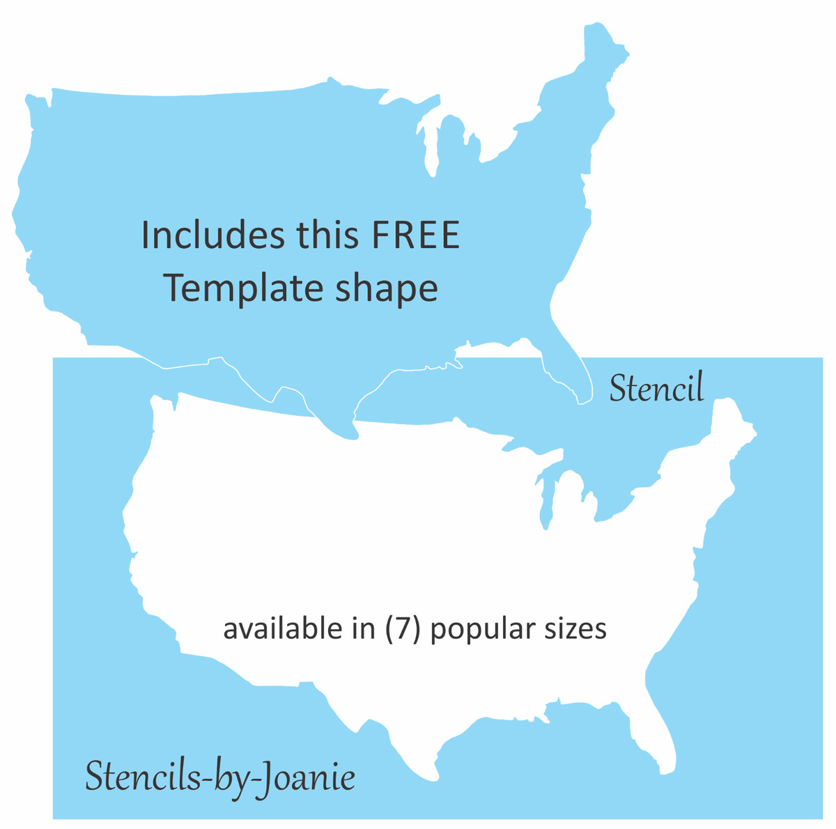 Joanie Stencil Us United States Country Map Outline Free Template Shape America - Free Printable Country Stencils