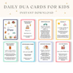 Kids Dua Cards, Islamic Kids Printables, Duas For Kids, Children   Free Printable Dua Cards