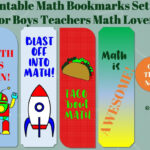 Math Printable Bookmarks For Kids Boys Teachers Set Of 4 Book   Free Printable Math Bookmarks