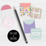 Mini Note Cards And Envelopes Set Of 9 Mini Cards   Free Printable   Free Printable Stationery Envelopes