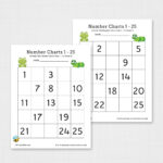 Missing Number Chart 1 25 Worksheets   Free Printable Numbers 1 25