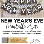 New Year'S Eve Printable Set | New Years Eve, Birthday Banner Free   Free Printable Happy New Year Signs