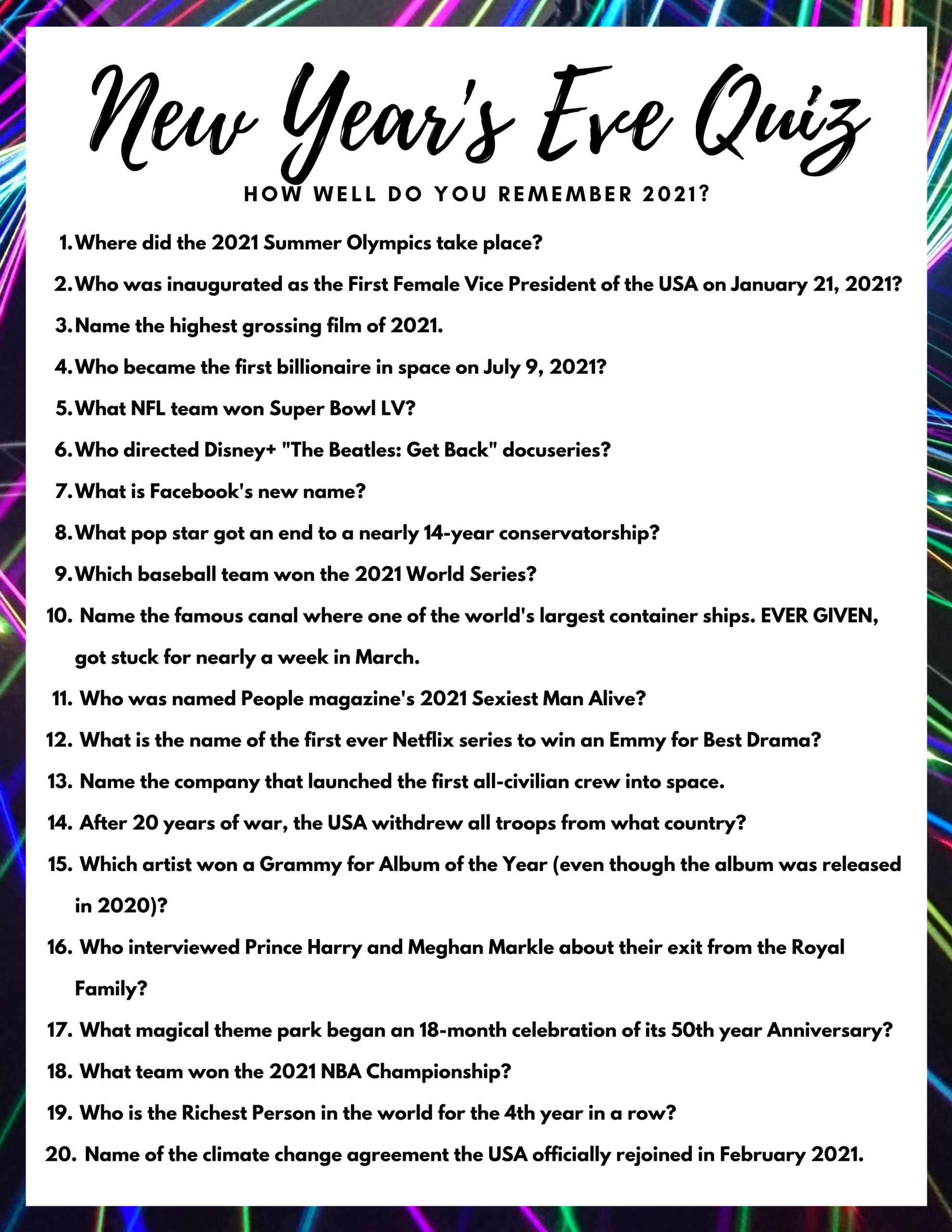 New Years Eve Trivia Game Free Printable - Mom Always Finds Out - Free Printable Trivia Games