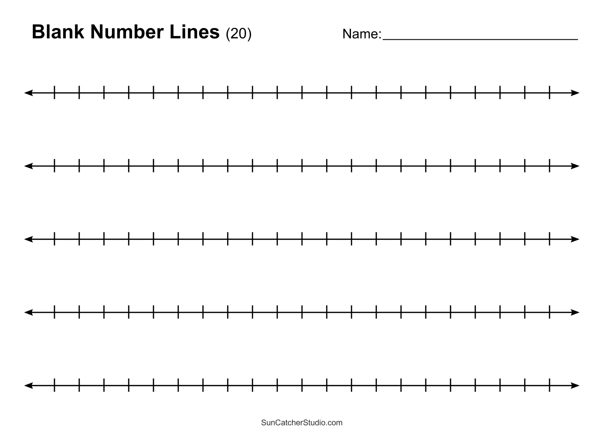 Number Lines (Fraction, Negative, Positive, Decimal, Blank) – Diy - Number Line Negative To Positive Print Free 20